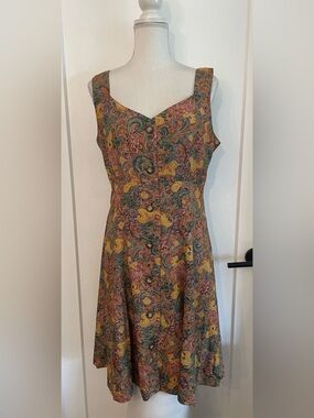Vtge Banana Republic Safari & Travel Clothing Co. Paisley Buttoned Sundress (12)